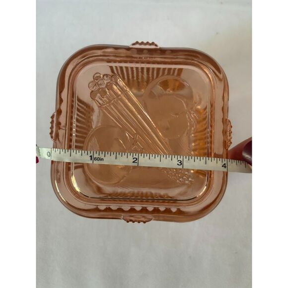 Vintage Depression Glass Pink Container with Lid - Picture 5 of 8